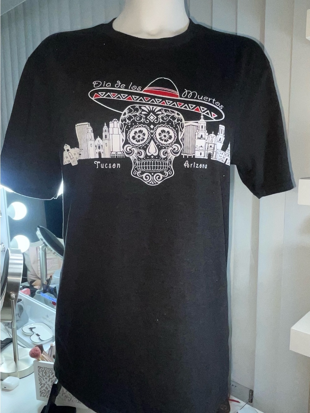& Other Stories Black Dia de los Muertos Skull Tee